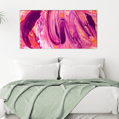 DECORGLANCE Home & Garden > Decor > Artwork > Posters, Prints, & Visual Artwork Pink Marbling Effect Abstract Wall Painting