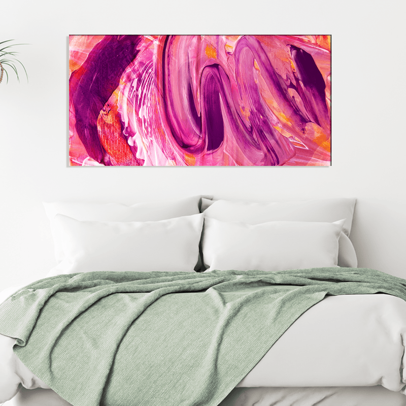 DECORGLANCE Home & Garden > Decor > Artwork > Posters, Prints, & Visual Artwork Pink Marbling Effect Abstract Wall Painting