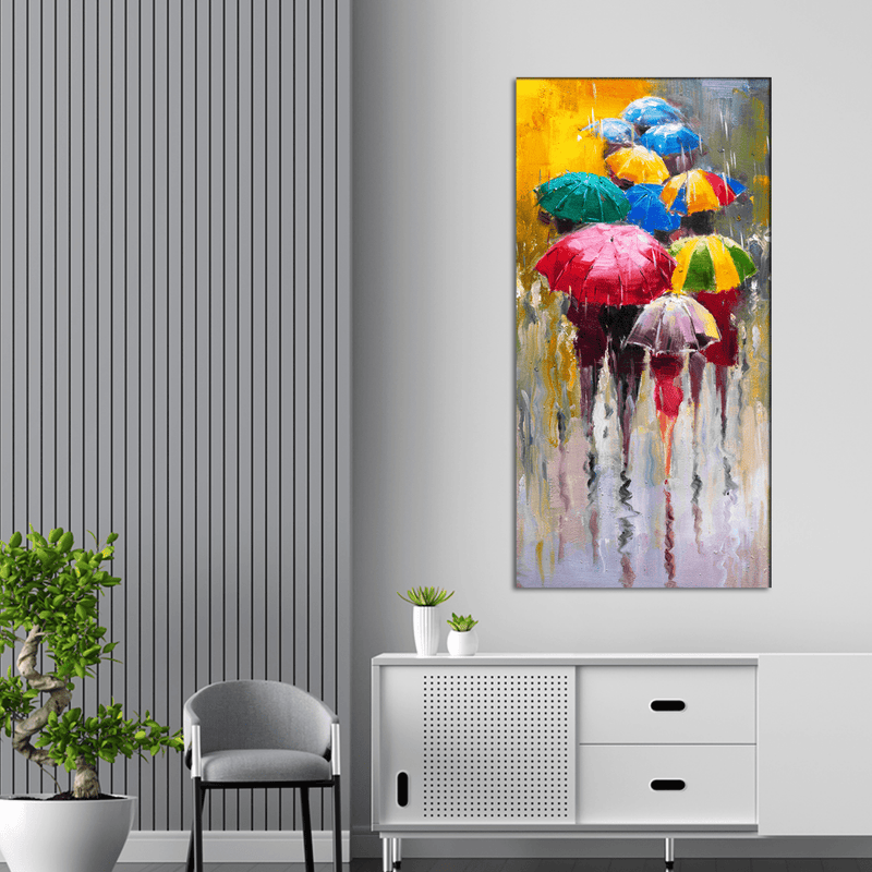DECORGLANCE Home & Garden > Decor > Artwork > Posters, Prints, & Visual Artwork Rainy Season Abstract Canvas Wall Painting