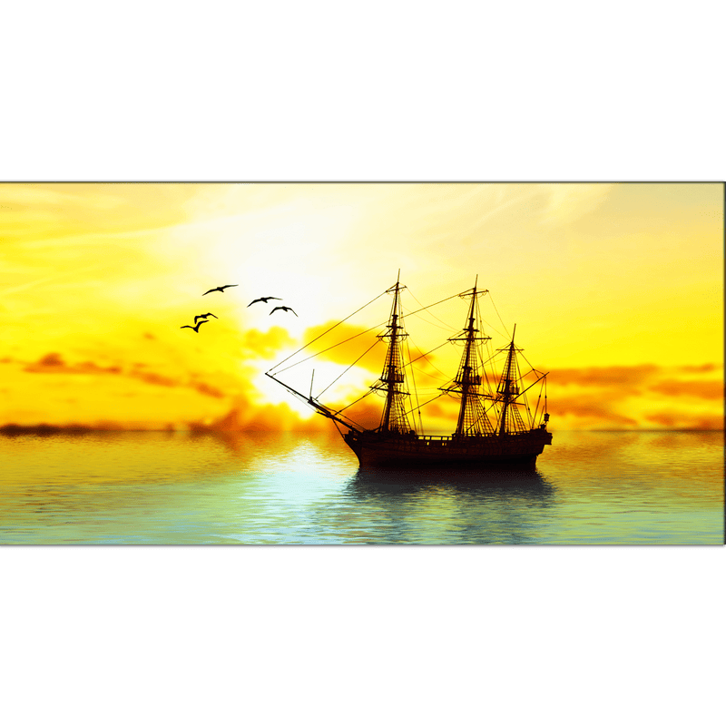 DECORGLANCE Home & Garden > Decor > Artwork > Posters, Prints, & Visual Artwork Sailboat Canvas Wall Painting