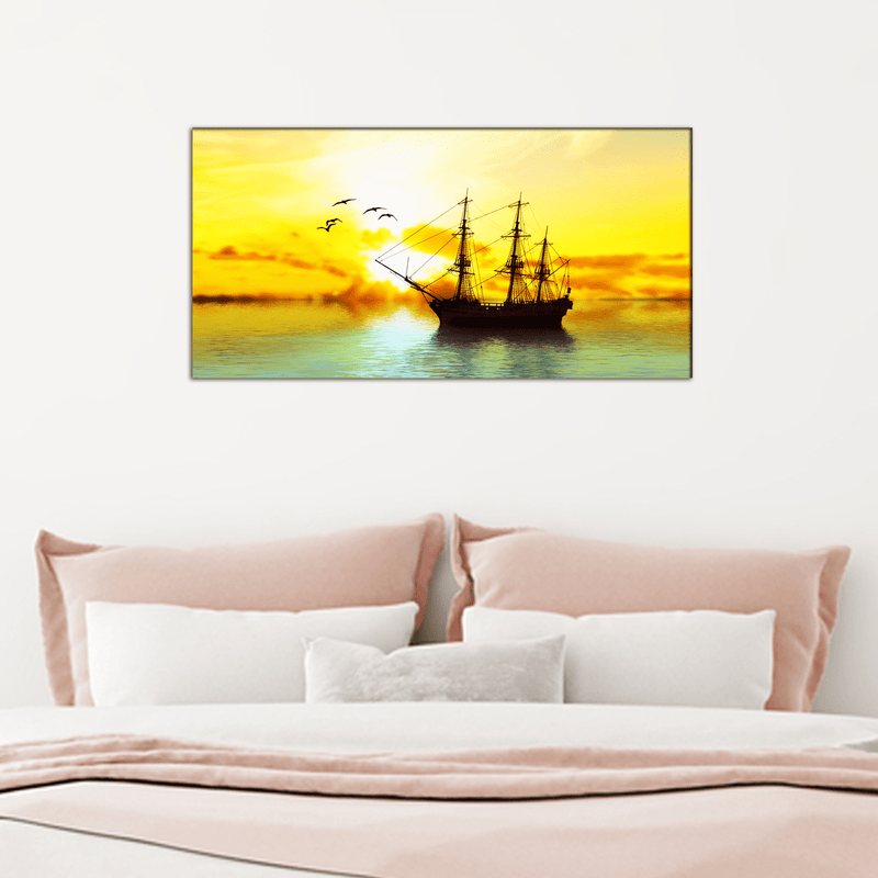 DECORGLANCE Home & Garden > Decor > Artwork > Posters, Prints, & Visual Artwork Sailboat Canvas Wall Painting