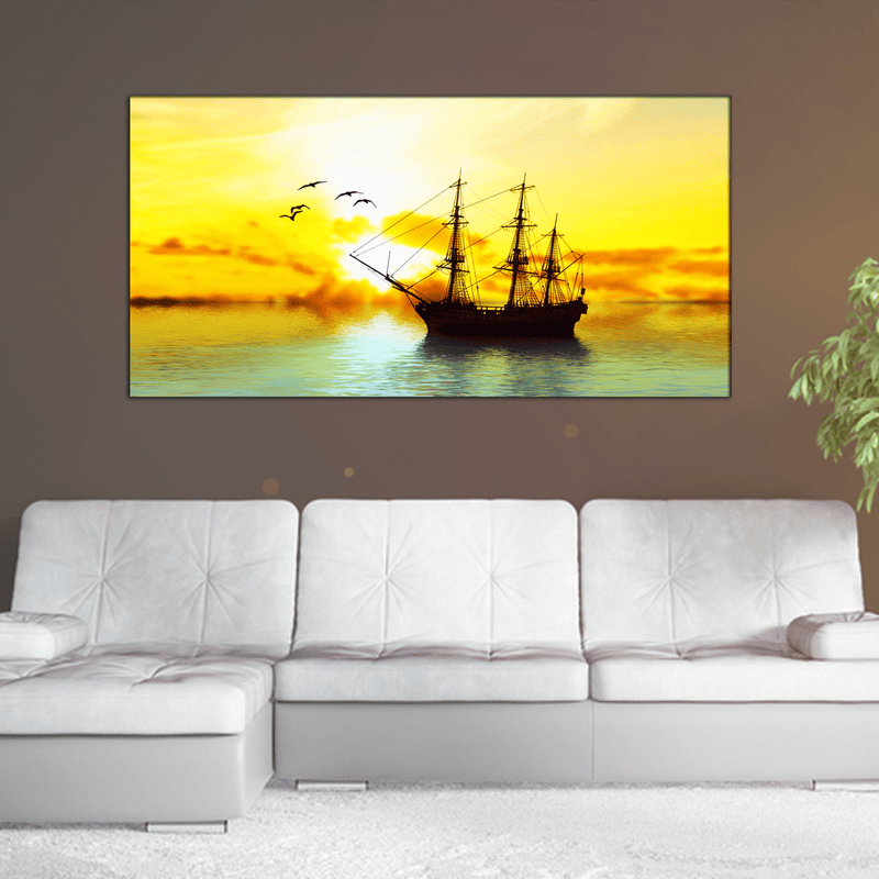 DECORGLANCE Home & Garden > Decor > Artwork > Posters, Prints, & Visual Artwork Sailboat Canvas Wall Painting