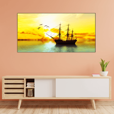 DECORGLANCE Home & Garden > Decor > Artwork > Posters, Prints, & Visual Artwork Sailboat Canvas Wall Painting