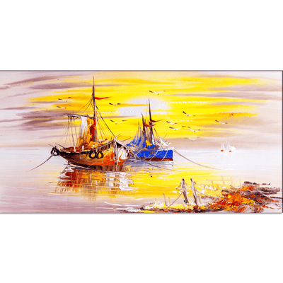 DECORGLANCE Home & Garden > Decor > Artwork > Posters, Prints, & Visual Artwork Sailing Boat Canvas Wall Painting