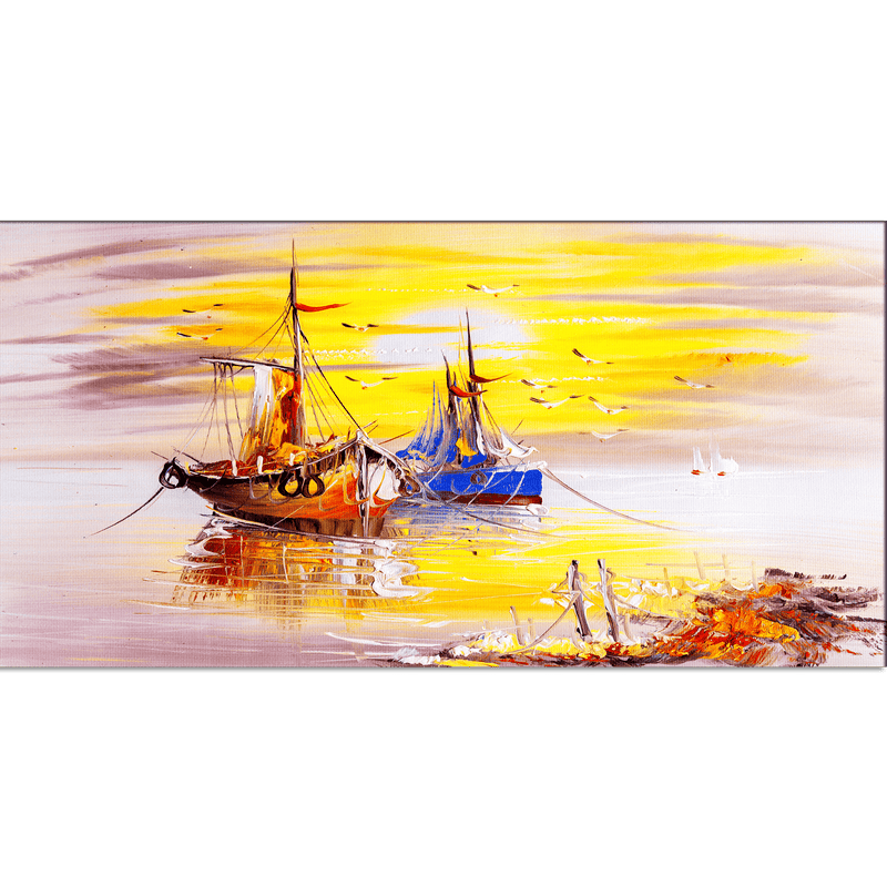 DECORGLANCE Home & Garden > Decor > Artwork > Posters, Prints, & Visual Artwork Sailing Boat Canvas Wall Painting