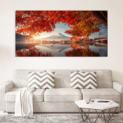 DECORGLANCE Home & Garden > Decor > Artwork > Posters, Prints, & Visual Artwork Scenery of Autumn Tree Canvas Wall Painting