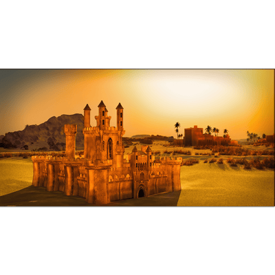 DECORGLANCE Home & Garden > Decor > Artwork > Posters, Prints, & Visual Artwork Sunset at Arabic Town Canvas Wall Painting