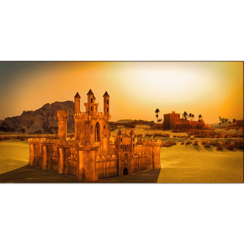 DECORGLANCE Home & Garden > Decor > Artwork > Posters, Prints, & Visual Artwork Sunset at Arabic Town Canvas Wall Painting