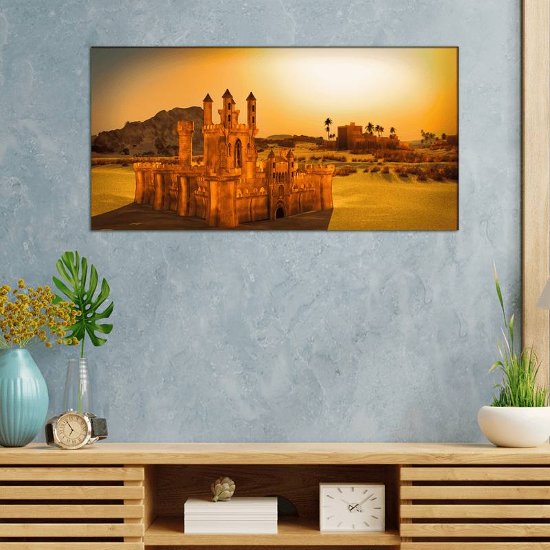 DECORGLANCE Home & Garden > Decor > Artwork > Posters, Prints, & Visual Artwork Sunset at Arabic Town Canvas Wall Painting
