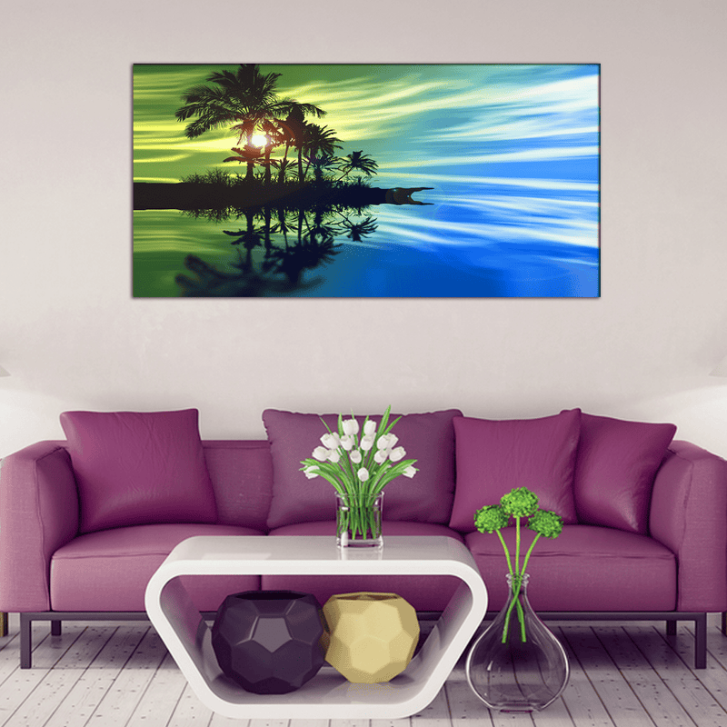 DECORGLANCE Home & Garden > Decor > Artwork > Posters, Prints, & Visual Artwork Sunset landscape View Canvas Wall Painting