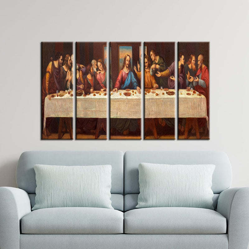 decorglance Home & Garden > Decor > Artwork > Posters, Prints, & Visual Artwork Panel Painting Supper Of Jesus Canvas Wall Painting