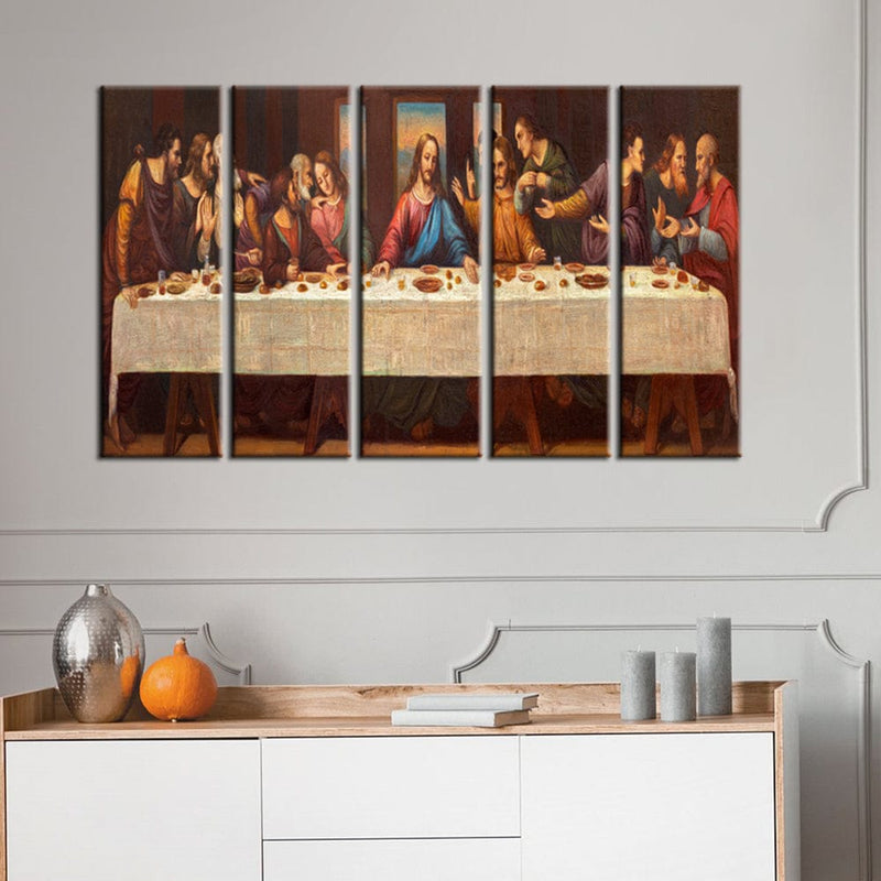 decorglance Home & Garden > Decor > Artwork > Posters, Prints, & Visual Artwork Panel Painting Supper Of Jesus Canvas Wall Painting