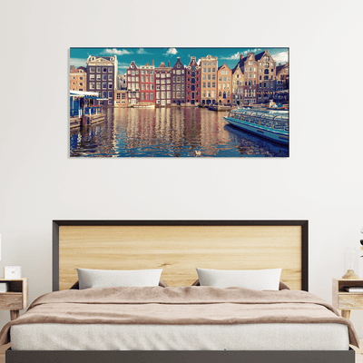 DECORGLANCE Home & Garden > Decor > Artwork > Posters, Prints, & Visual Artwork Town River Canvas Wall Painting