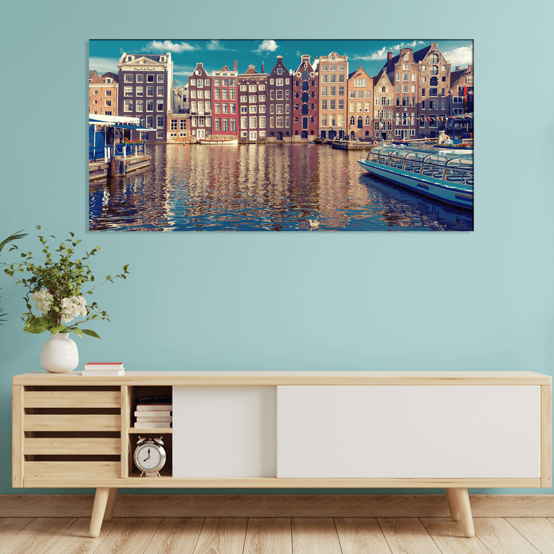 DECORGLANCE Home & Garden > Decor > Artwork > Posters, Prints, & Visual Artwork Town River Canvas Wall Painting