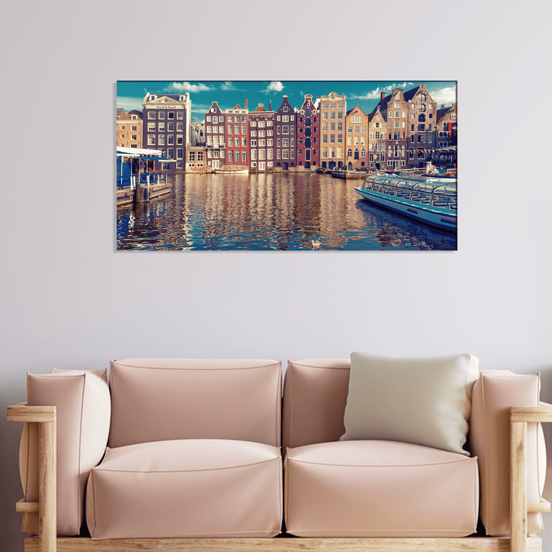 DECORGLANCE Home & Garden > Decor > Artwork > Posters, Prints, & Visual Artwork Town River Canvas Wall Painting