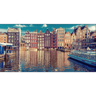 DECORGLANCE Home & Garden > Decor > Artwork > Posters, Prints, & Visual Artwork Town River Canvas Wall Painting