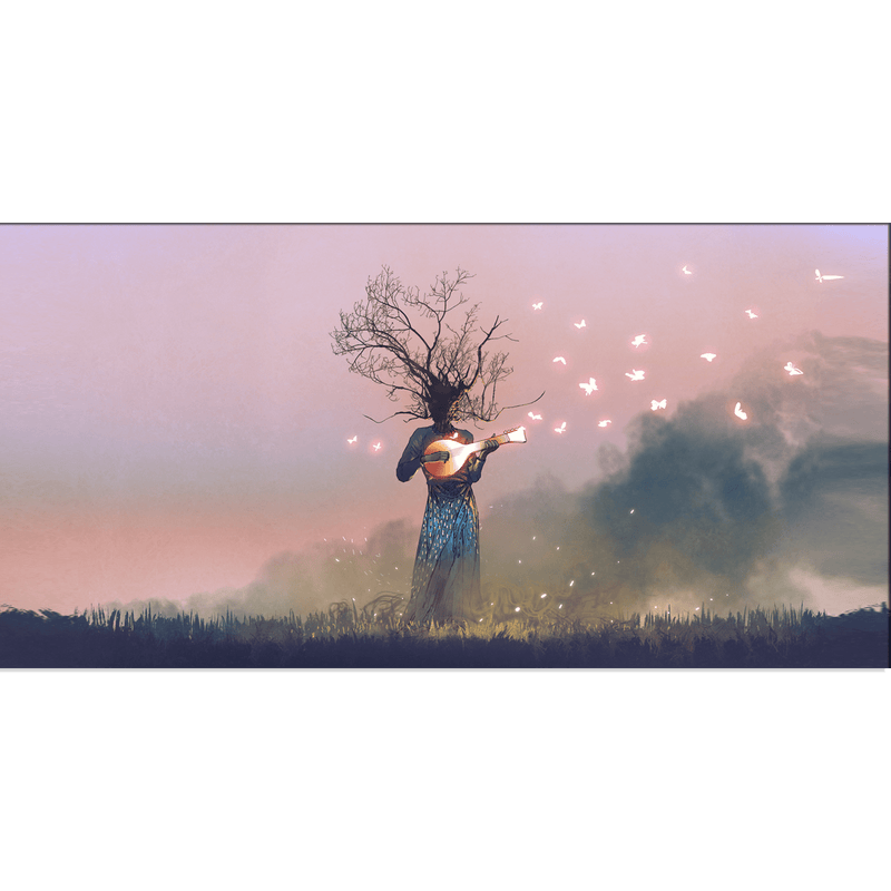 DECORGLANCE Home & Garden > Decor > Artwork > Posters, Prints, & Visual Artwork Tree Playing Music Aesthetic Canvas Wall Painting