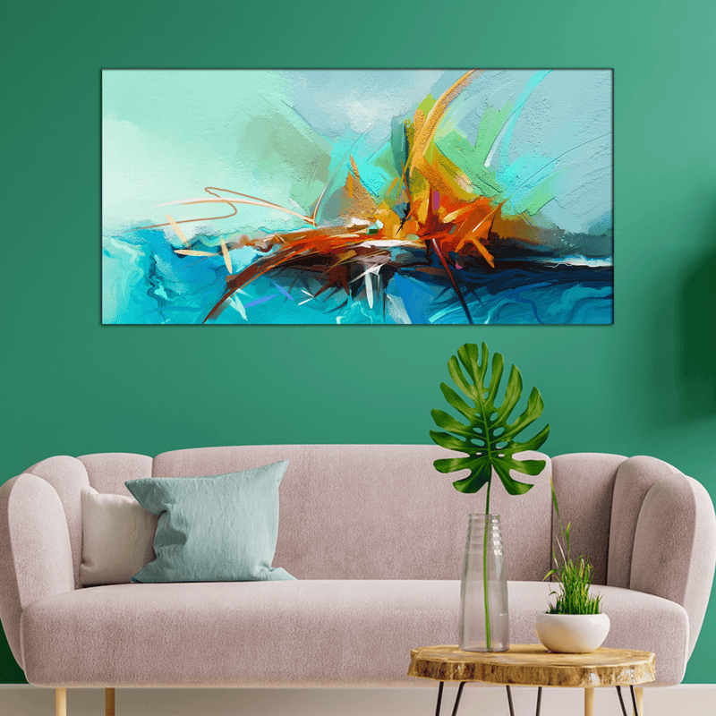 DECORGLANCE Home & Garden > Decor > Artwork > Posters, Prints, & Visual Artwork Vibrant Color Patch Abstract Canvas Wall Painting
