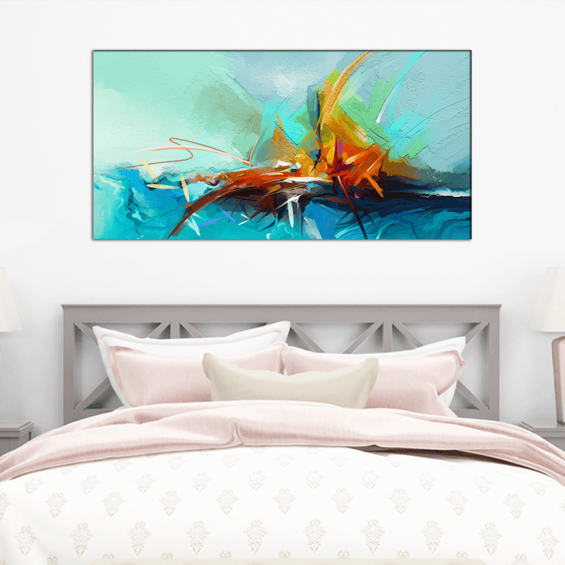 DECORGLANCE Home & Garden > Decor > Artwork > Posters, Prints, & Visual Artwork Vibrant Color Patch Abstract Canvas Wall Painting