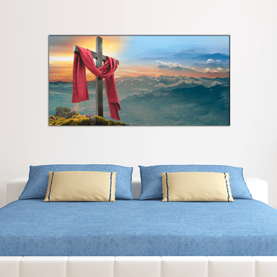 DECORGLANCE Home & Garden > Decor > Artwork > Posters, Prints, & Visual Artwork Yeele Easter Cross Canvas Wall Painting