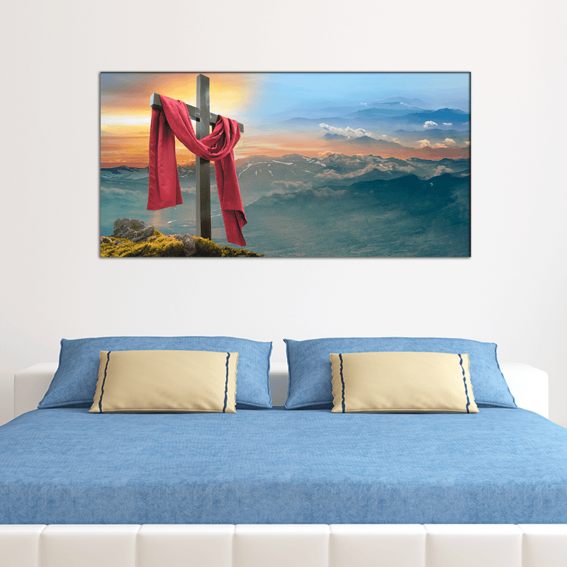 DECORGLANCE Home & Garden > Decor > Artwork > Posters, Prints, & Visual Artwork Yeele Easter Cross Canvas Wall Painting