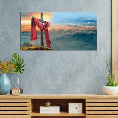 DECORGLANCE Home & Garden > Decor > Artwork > Posters, Prints, & Visual Artwork Yeele Easter Cross Canvas Wall Painting