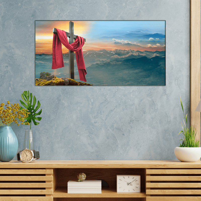 DECORGLANCE Home & Garden > Decor > Artwork > Posters, Prints, & Visual Artwork Yeele Easter Cross Canvas Wall Painting