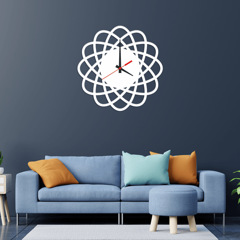 DECORGLANCE Home & Garden > Decor > Clocks > Wall Clocks White Color Wooden Wall Clock