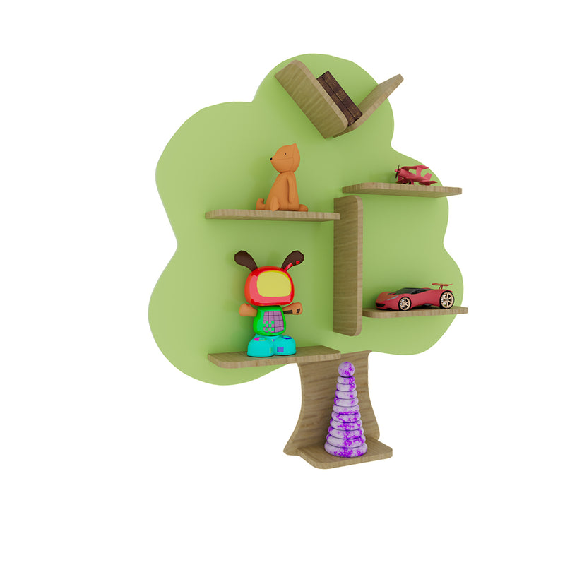 Tree Shape Wooden Wall Display Shelf