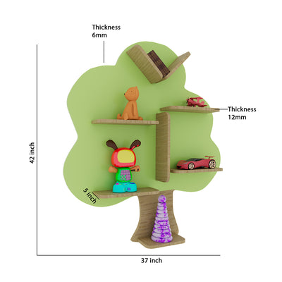 Tree Shape Wooden Wall Display Shelf