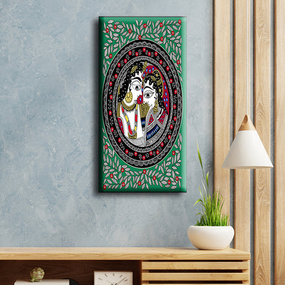 Krishn Radha Madhubani Canvas Wall Painting