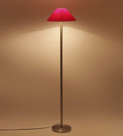 DecorGlance Lamps Red Cotton Designer Steel Floor Lamp for Home Decor (13" Red, Medium)