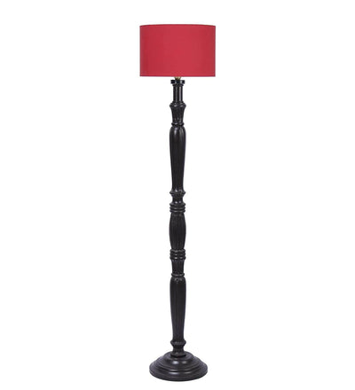 DecorGlance Lamps Red Cotton Drum Designer Fashionable Carving Floor Lamp for Home Decor (Red, Medium)