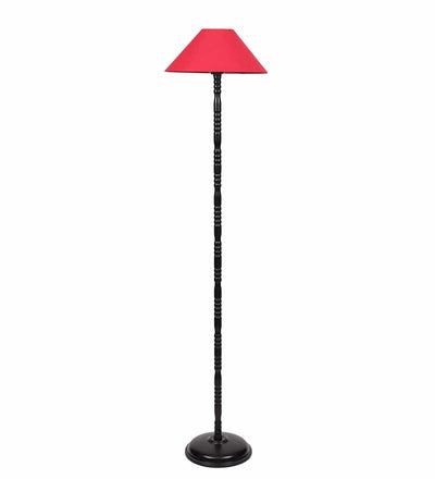 DecorGlance Lamps Red Cotton Floor Lamp