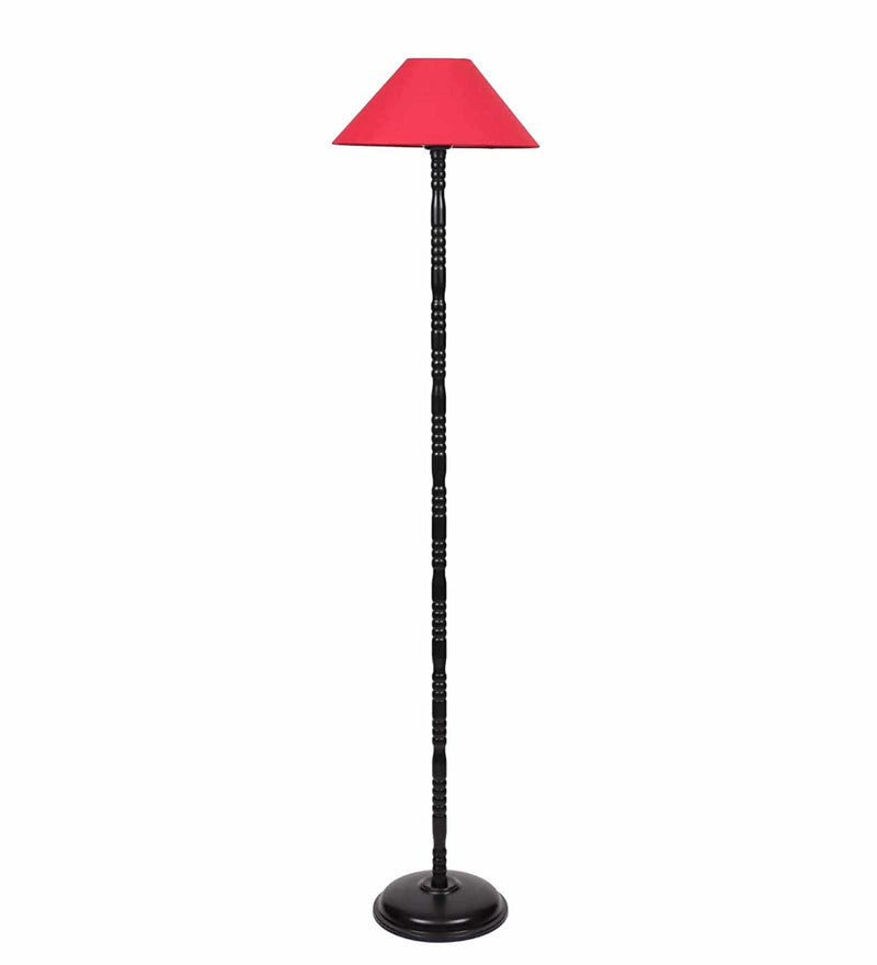 DecorGlance Lamps Red Cotton Floor Lamp