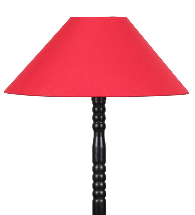 DecorGlance Lamps Red Cotton Floor Lamp