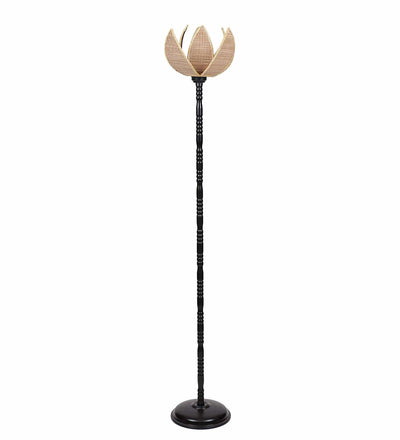 DecorGlance Lamps Rose Natural Bamboo Designer Stick Fashionable Iron Floor Lamp (Bamboo)