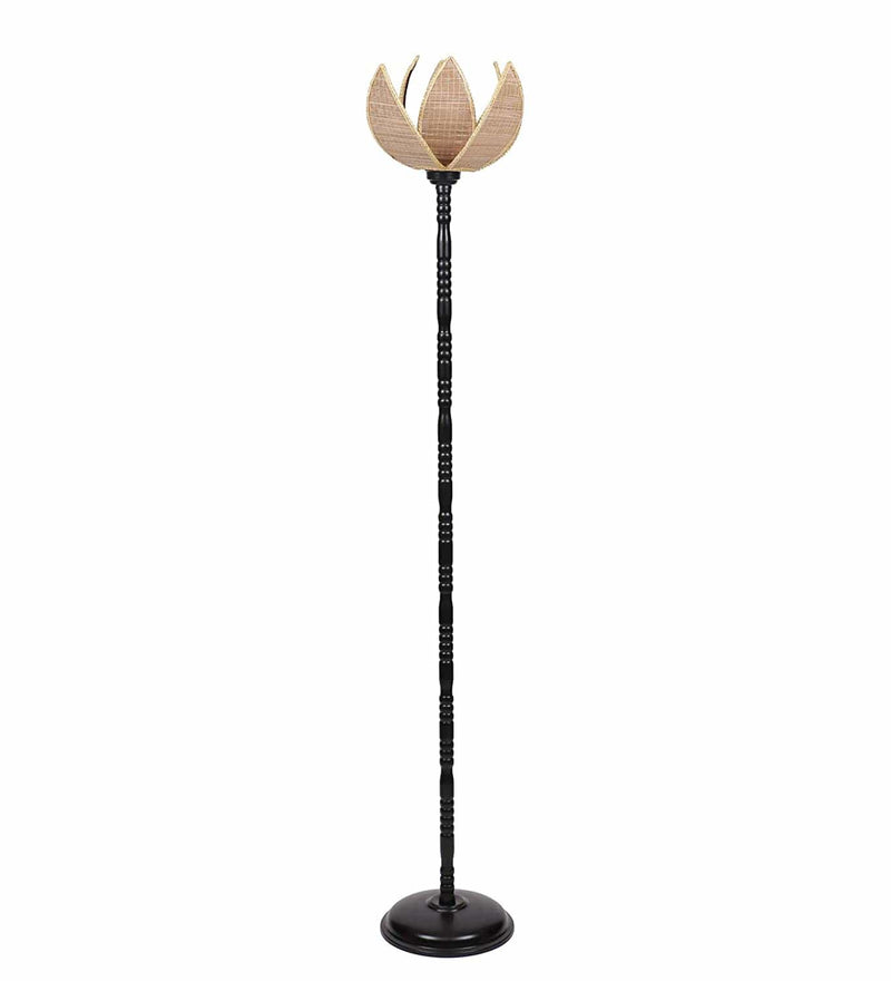 DecorGlance Lamps Rose Natural Bamboo Designer Stick Fashionable Iron Floor Lamp (Bamboo)