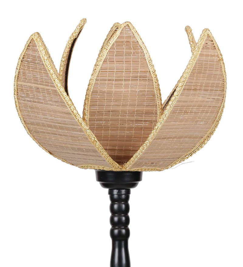 DecorGlance Lamps Rose Natural Bamboo Designer Stick Fashionable Iron Floor Lamp (Bamboo)