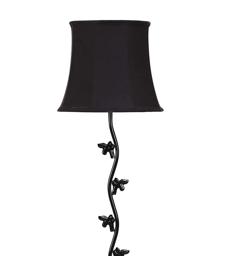 DecorGlance Lamps Soft Back Cotton Black Designer Fish Iron Floor Standing Lamp (Black)