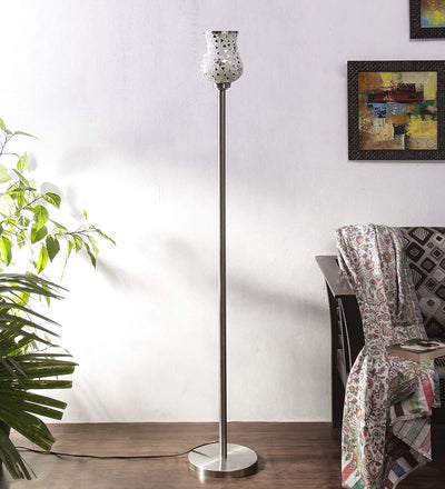 DecorGlance Lamps Steel Floor Standing Lamp (Multicolour)