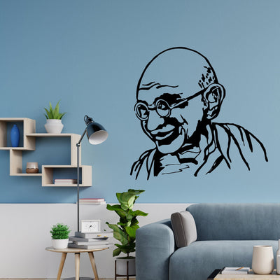 DECORGLANCE Mahatma Gandhi Premium Quality Wall Sticker