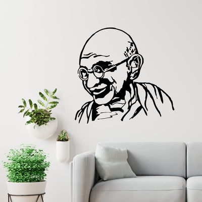 DECORGLANCE Mahatma Gandhi Premium Quality Wall Sticker