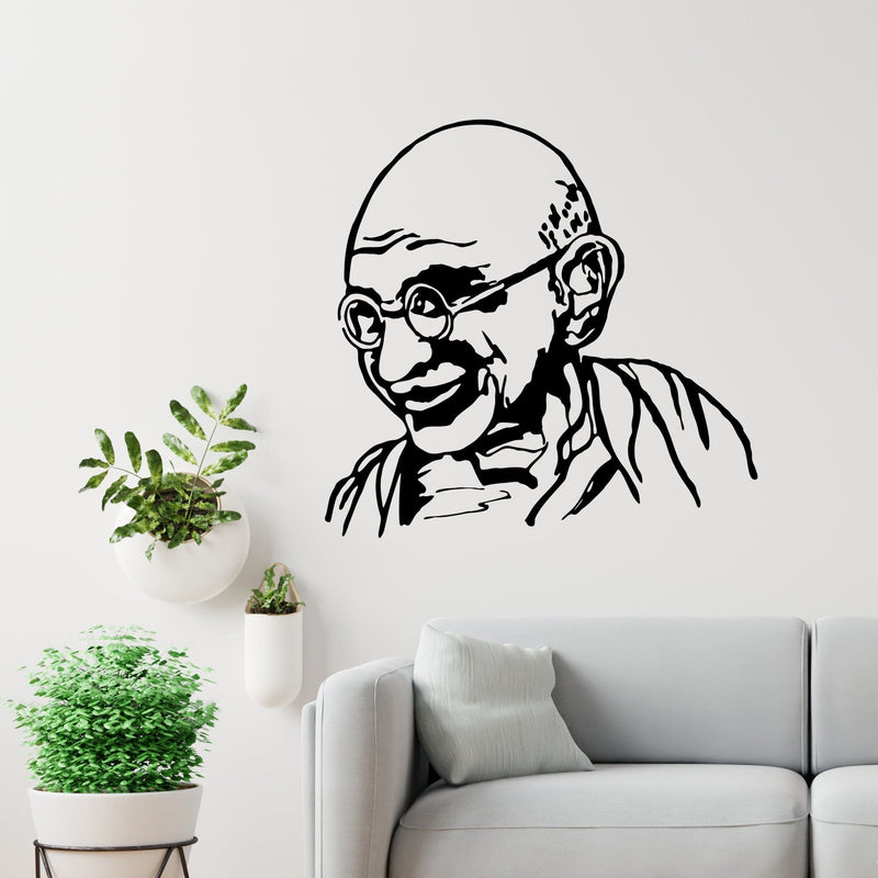 DECORGLANCE Mahatma Gandhi Premium Quality Wall Sticker