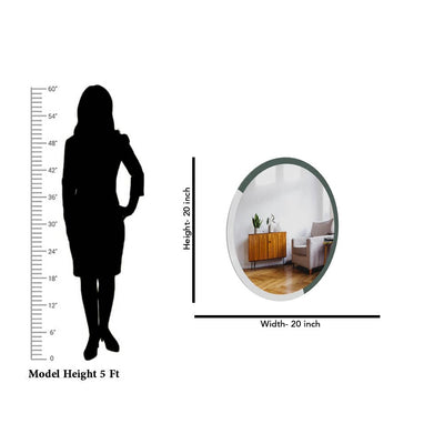 DecorGlance Mirror (20 Inch X 20) Inch Round Shape Wooden Wall Mirror