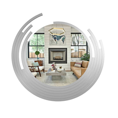 DecorGlance Mirror (24 x 23) inches Silver Eclipse Wall Mirror