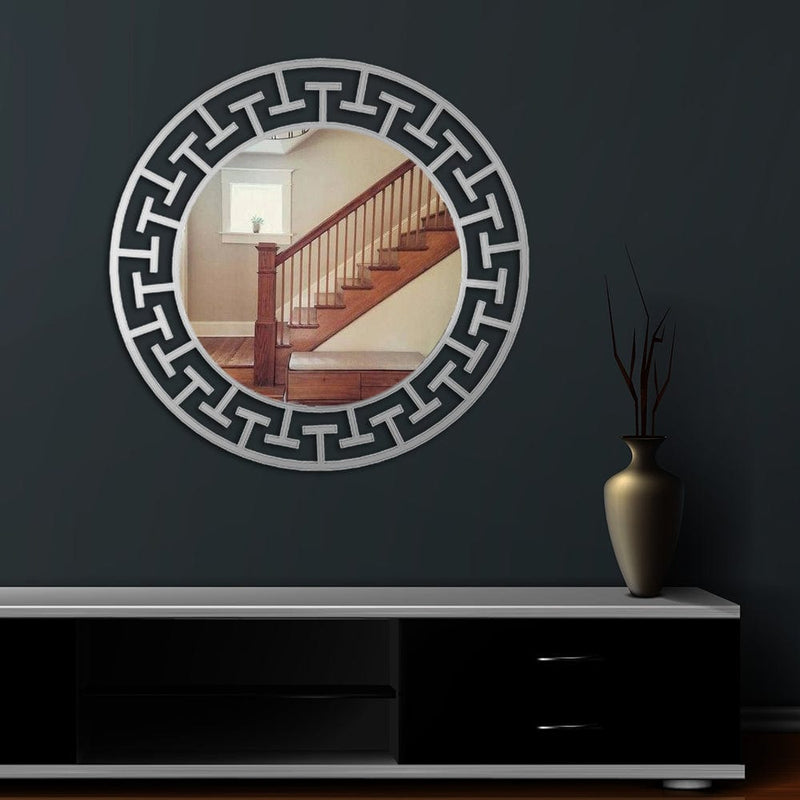 DecorGlance Mirror (20 x 20) inches Silver finish Round Vanity Mirror