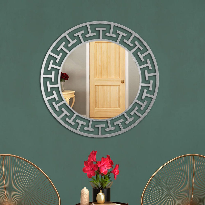 DecorGlance Mirror (20 x 20) inches Silver finish Round Vanity Mirror