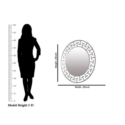 DecorGlance Mirror (20 x 20) inches Silver finish Round Vanity Mirror