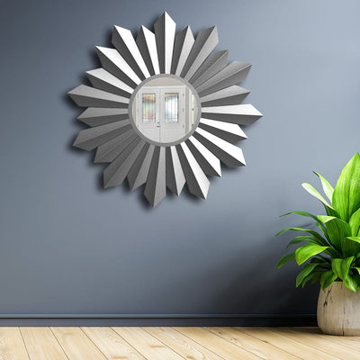 DecorGlance Mirror ( 30 x 30) inches Silver Round Mirror Wall Decor